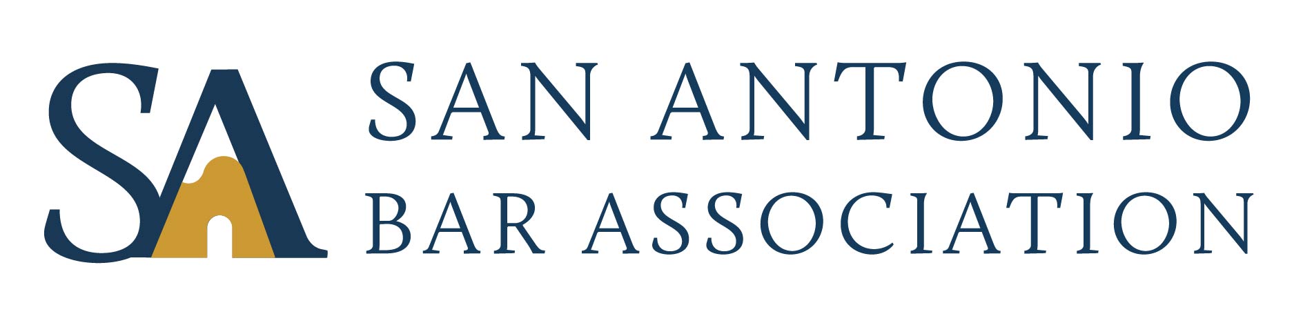 San Antonio Bar Association logo - Blue horizontal version