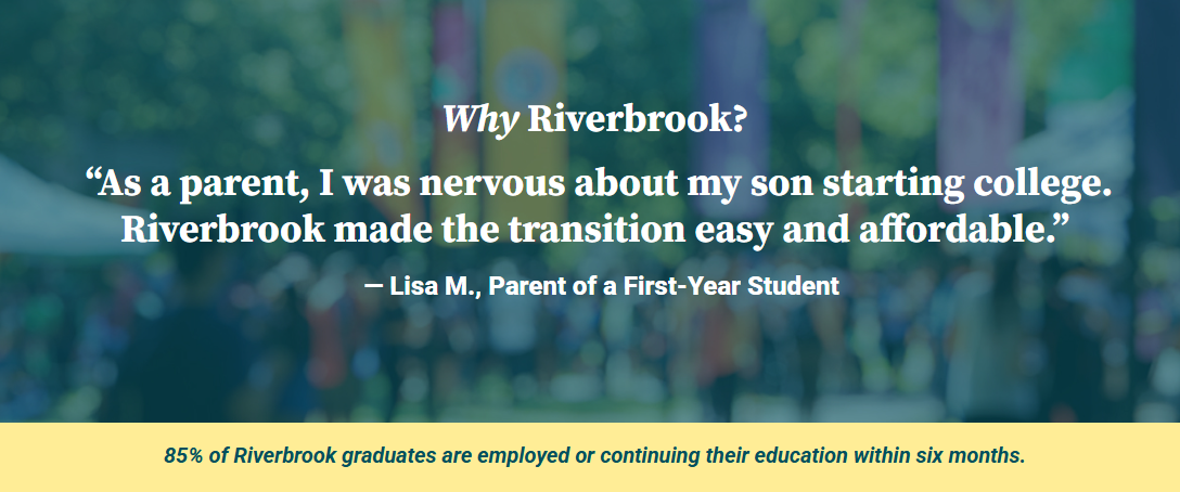 Why Riverbrook section highlighting success metrics and testimonial